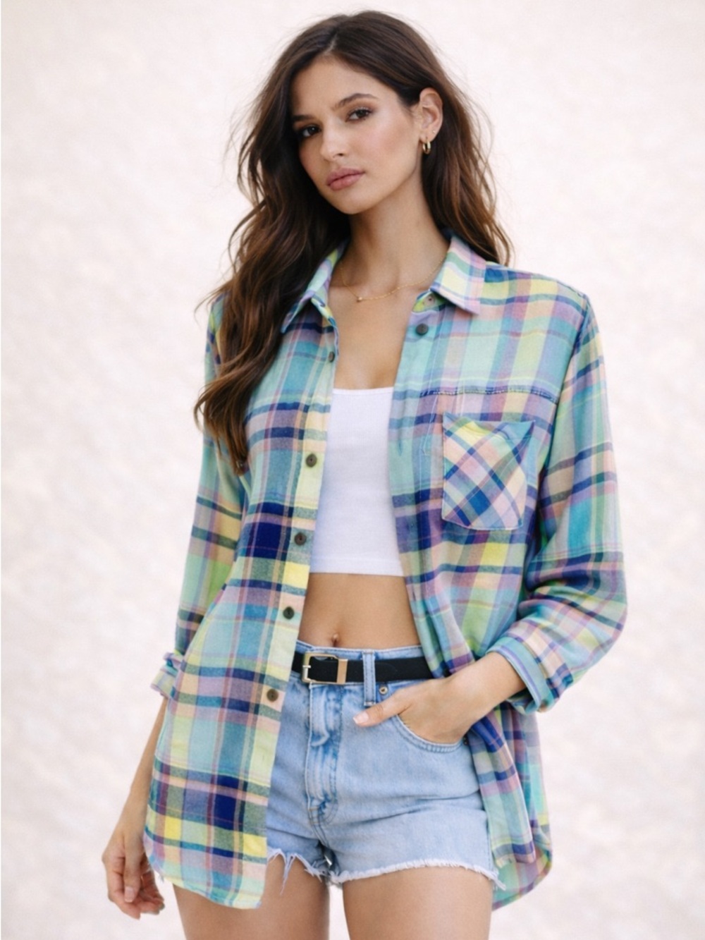 Rails Men's Plaid Button-Down Shirt in Mint, Navy & Pink